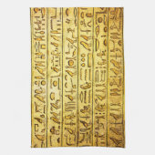 Oude Egyptische Hieroglyphs Yellow Theedoek (Verticaal)