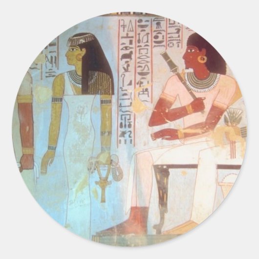 Oude Egyptische kunst Ronde Sticker (Voorkant)