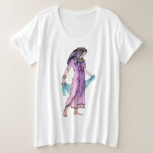 Oude Egyptische Lady Paarse Dress Scarf Grote Maat T-shirt