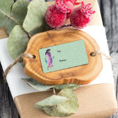 Oude Egyptische Lady Princess in Paars Etiket