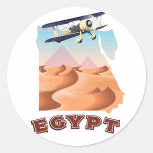 Oude Egyptische landkaart reisposter Ronde Sticker