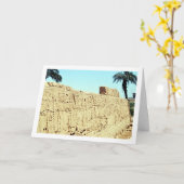 Oude Egyptische muur met Hieroglyphics, Luxor Kaart (Gele Bloem)