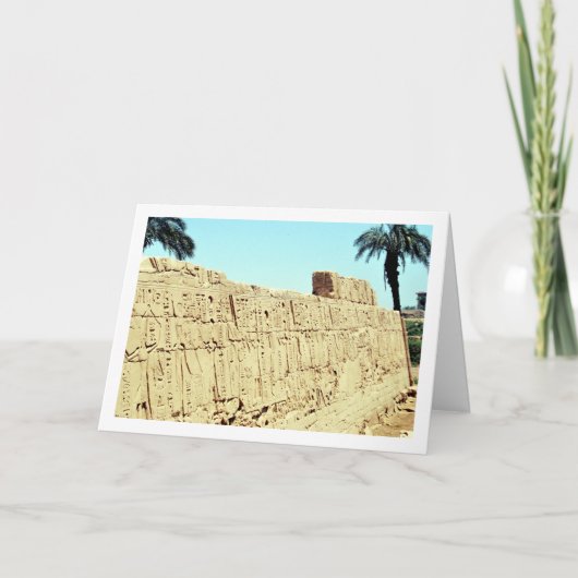 Oude Egyptische muur met Hieroglyphics, Luxor Kaart (Voorkant)