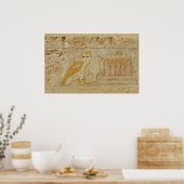 Oude Egyptische Owl Hieroglyphic Poster (Keuken)