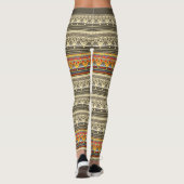 Oude Egyptische patroonpatronen Leggings (Achterkant)