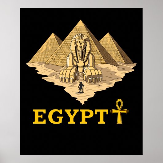 Oude Egyptische pyramiden sfinx Sacred Geometry Poster (Voorkant)