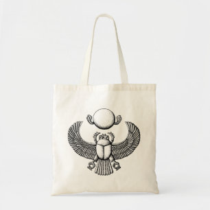 Oude Egyptische Scarab Black en White Tote Bag