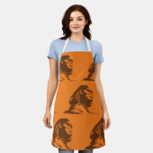 Oude Egyptische sfinx vet Sinaasappel en bruin Schort (Gedragen)