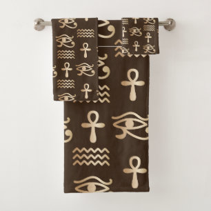 Oude Egyptische symbolen Ankh Oog van Horus Bad Handdoek