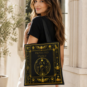 Oude Egyptische Symbolen Zwar Goud Patroon Luxe Draagtas