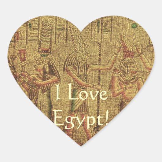 Oude Egyptische Temple Wall Art Hart Sticker (Voorkant)