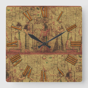 Oude Egyptische Temple Wall Art Vierkante Klok