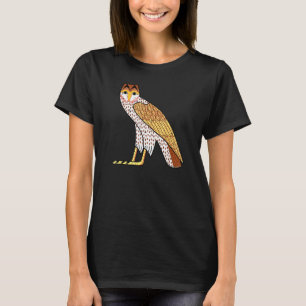 Oude Egyptische Uil Wijsheid Bescherming Hieroglyp T-shirt