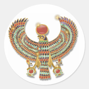 Oude Egyptische valkspeelster Ronde Sticker