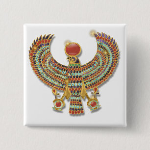 Oude Egyptische valkspeelster Vierkante Button 5,1 Cm