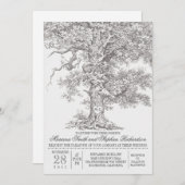 oude eik boom rustieke bruiloft uitnodigingen (Voorkant / Achterkant)