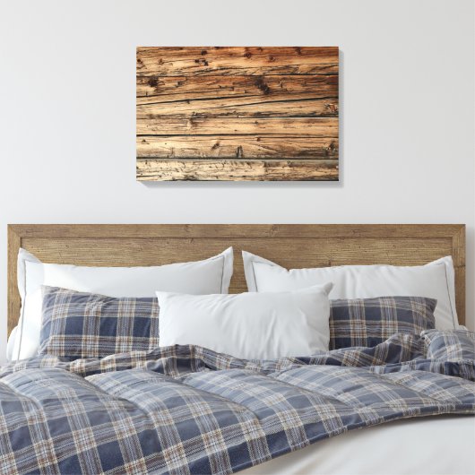 Oude eiken houten textuur achtergrond canvas print (Insitu (Slaapkamer))