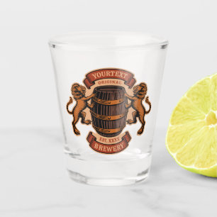 Oude eiken vat gepersonaliseerde brouwerij Bier Shot Glas