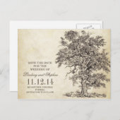  oude eikenboom Bewaar de datum briefkaarten (Voorkant / Achterkant)