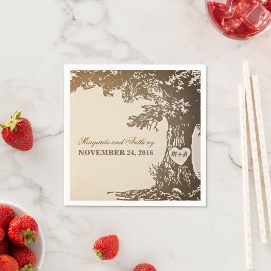 Oude eikenboom papieren servetten (Insitu)