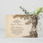 oude eikenboom verlovingsfeest uitnodigingen (Staand voorkant)