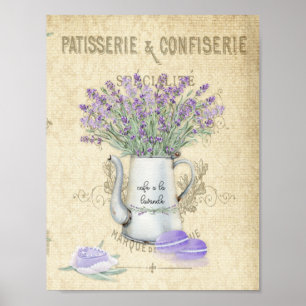 Oude Emaille Pot Franse Lavendel Poster
