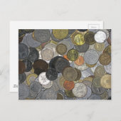 Oude en internationale munten briefkaart (Voorkant / Achterkant)