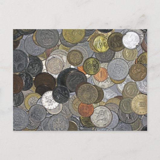 Oude en internationale munten briefkaart (Voorkant)