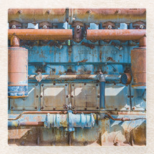 Oude en roestachtige atlas Imperial diesel engine  Glazen Onderzetter