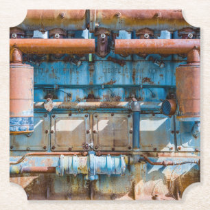 Oude en roestachtige atlas Imperial diesel engine Kartonnen Onderzetters