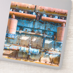 Oude en roestachtige atlas Imperial diesel engine  Sticker