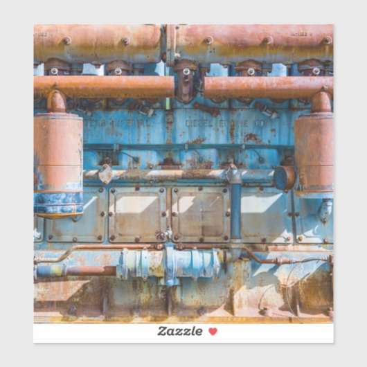 Oude en roestachtige atlas Imperial diesel engine Sticker (Vel)