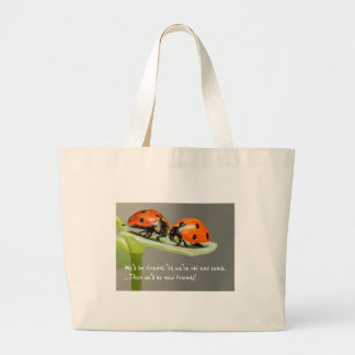 Oude en Seniele Lieveheersbeestje Nieuwe Vrienden Grote Tote Bag