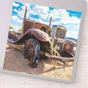 Oude en verlaten auto #3 in Solitaire, Namibië Sticker