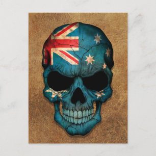 Oude en versleten Australische vlag Briefkaart