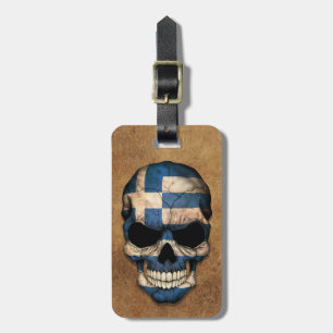 Oude en versleten Griekse vlag Bagagelabel