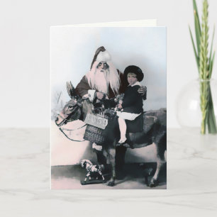 Oude enge kerstman kerstkaart feestdagen kaart