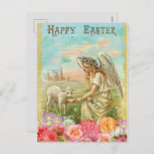 Oude engel Pasen groet briefkaart (Voorkant / Achterkant)