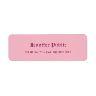 Oude Engelse handschrift Tekst Elegant roze Sjablo Etiket