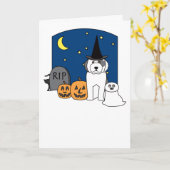 Oude Engelse Herdershond Halloween Kaart (Gele Bloem)