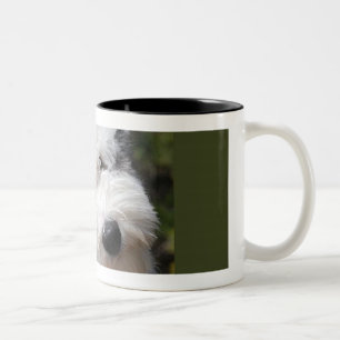 oude engelse herenhond tweekleurige koffiemok