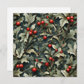 Oude Engelse hulstbes botanisch  Feestdagenkaart (Voorkant / Achterkant)