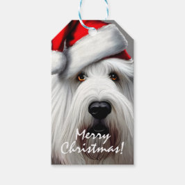 Oude Engelse kerstcadeautassen van Sheepdog Cadeaulabel
