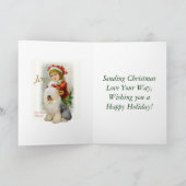 Oude Engelse kerstcadeautjes van Sheepdog Feestdagen Kaart (Binnen)