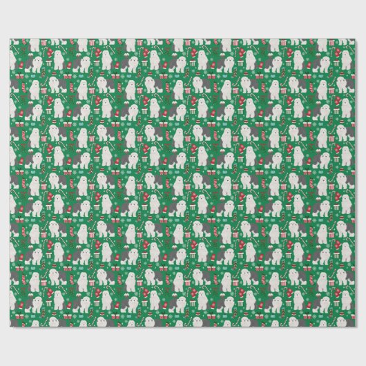Oude Engelse kerstfeestdag in Sheepdog Cadeaupapier (Vlak)