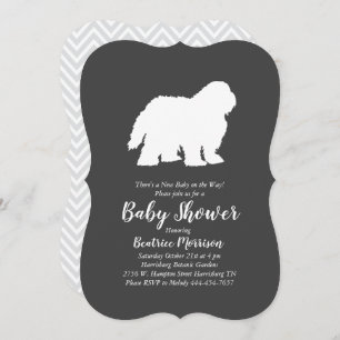 Oude Engelse Sheepdog Dog Baby shower Neutraal Kaart