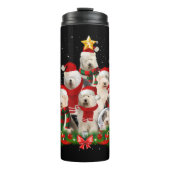 Oude Engelse Sheepdog Dog kersthond - lichtboom Thermosbeker (Voorkant)
