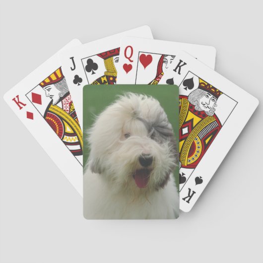 Oude Engelse Sheepdog Dog-speelkaarten Pokerkaarten (Achterkant)