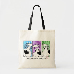 Oude Engelse Sheepdog Faces Canvas tas