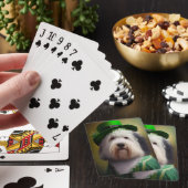 Oude Engelse Sheepdog in St. Patrick's Day Dress Pokerkaarten (Insitu)
